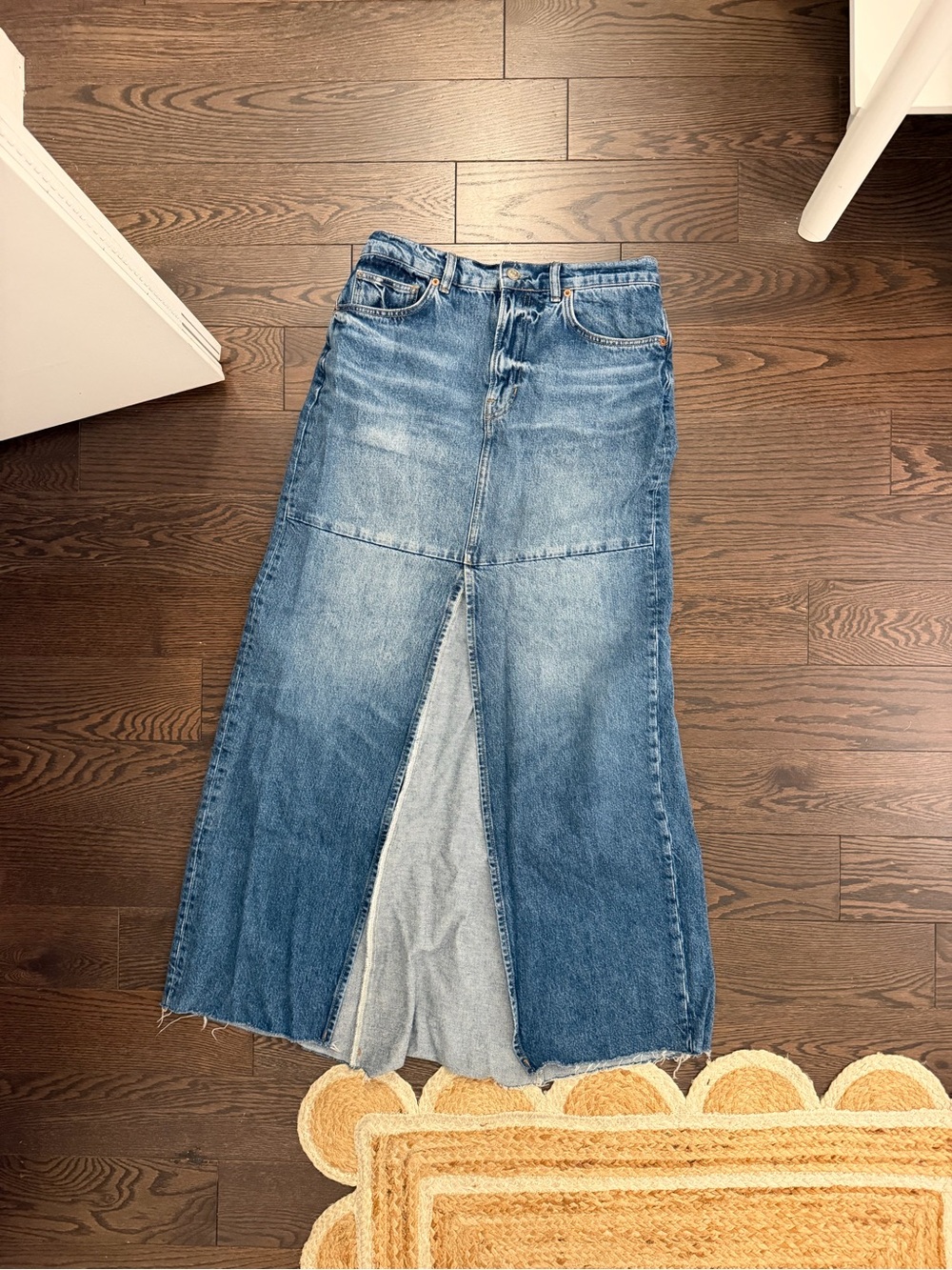 Reformation Tazz Maxi Denim Skirt